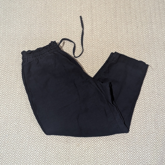 H&M Women's Linen Navy Joggers - Picture 2 of 8